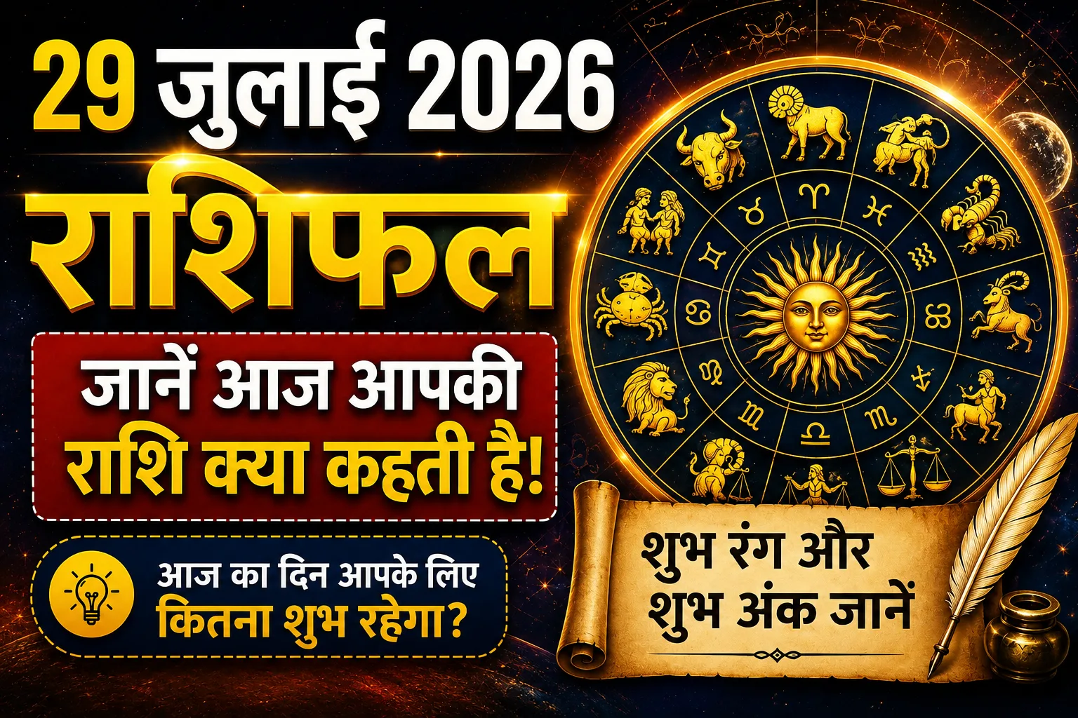 दैनिक राशिफल 29 जुलाई 2026: जानिए मेष से लेकर मीन राशि के जातकों का आज का भाग्यफल