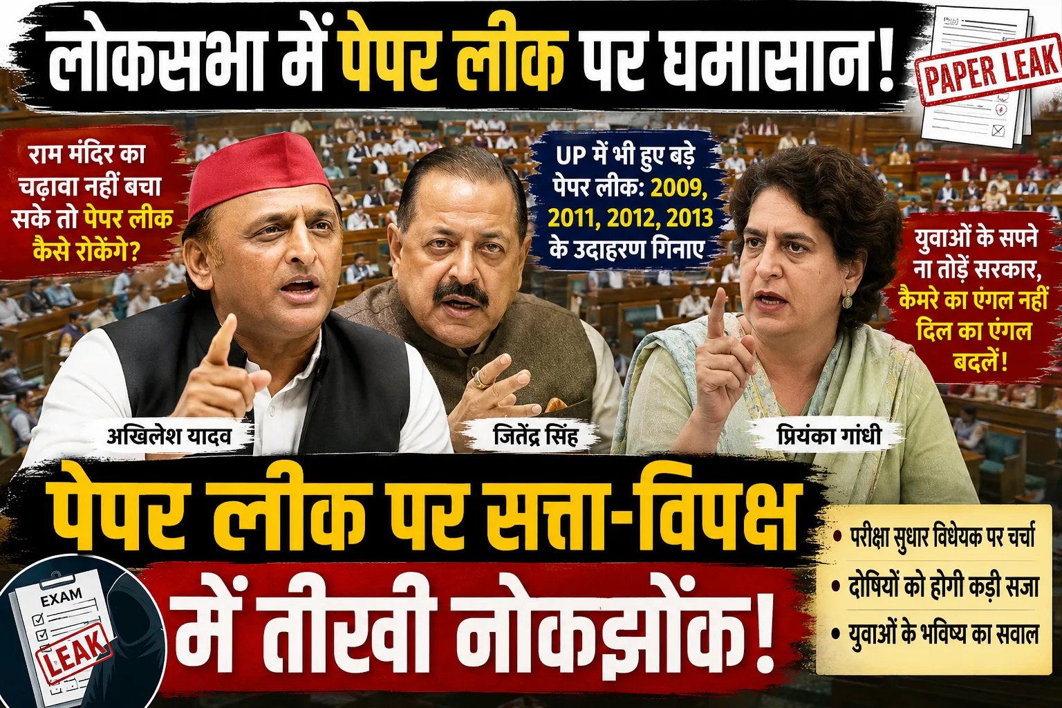Paper Leak Bill Lok Sabha: New Delhi में परीक्षा सुधार विधेयक पर सत्ता और विपक्ष के बीच तीखी नोकझोंक
