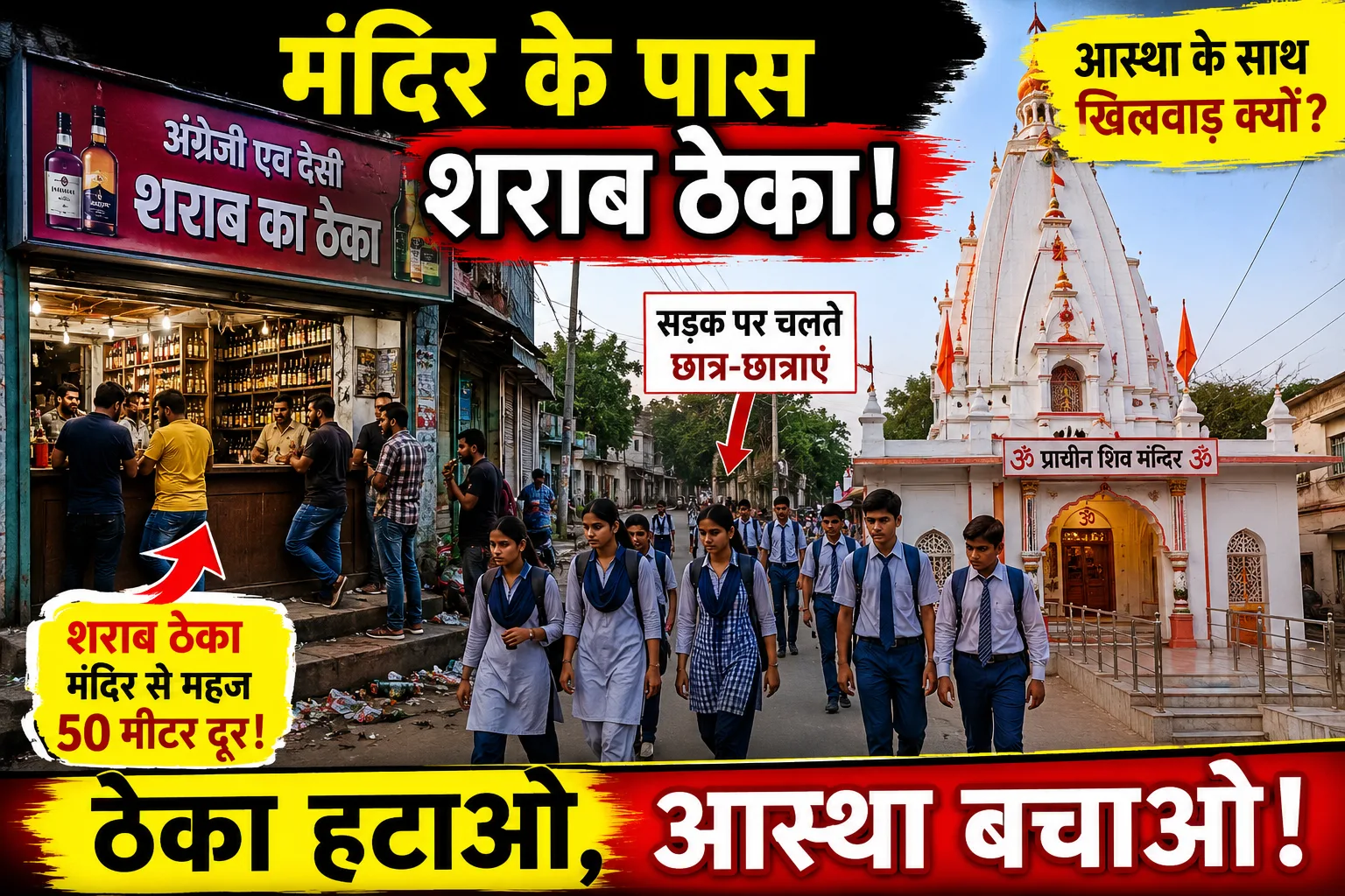 Chilkana Liquor Shop News: चिलकाना में मंदिर और कॉलेज के पास शराब ठेका हटाने की मांग तेज, श्रद्धालुओं में भारी आक्रोश