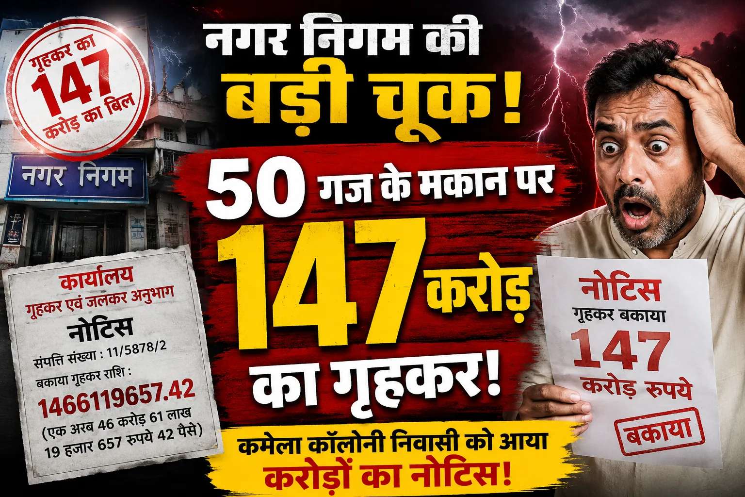 Saharanpur House Tax Bill: नगर निगम की बड़ी चूक, 50 गज के मकान पर 147 करोड़ का गृहकर नोटिस