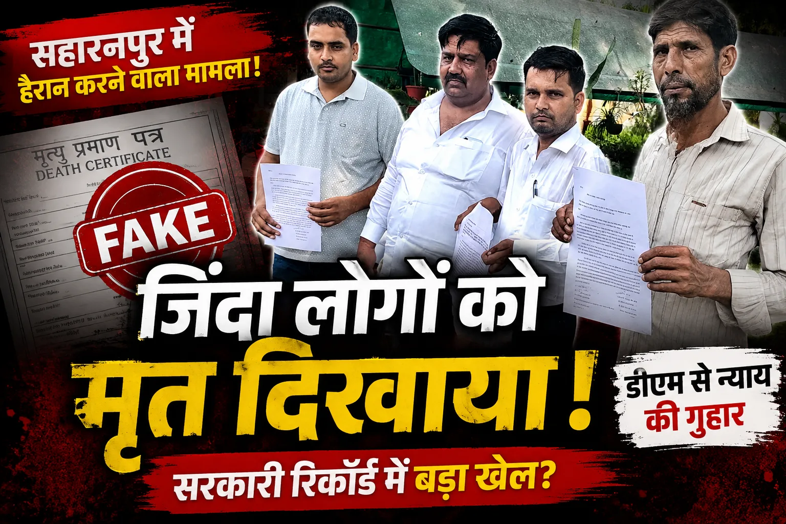Saharanpur News: जिंदा लोगों को सरकारी रिकॉर्ड में दिखाया मृत, डीएम से लगाई न्याय की गुहार