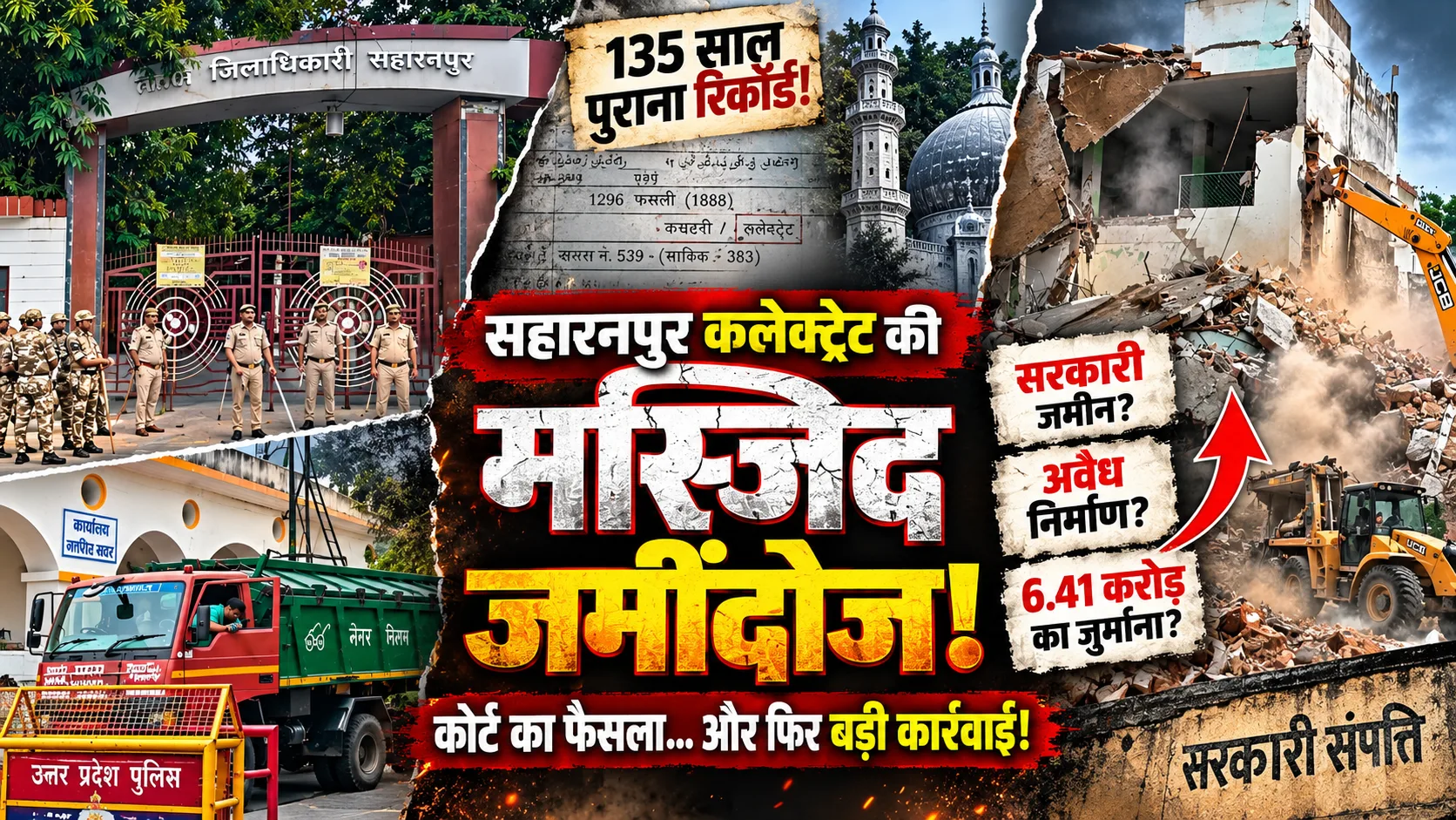 Saharanpur Collectorate Mosque Demolition: कलेक्ट्रेट की मस्जिद पर बुलडोजर का बड़ा कदम